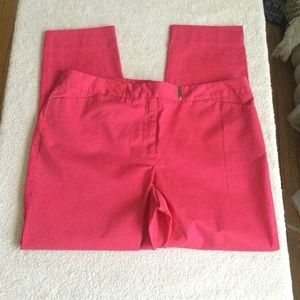 Jones New York Stretch Crop Pants Capris Bright Pink - Size 14
